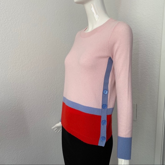 J. Crew color block crew neck cashmere sweater - Picture 2 of 7